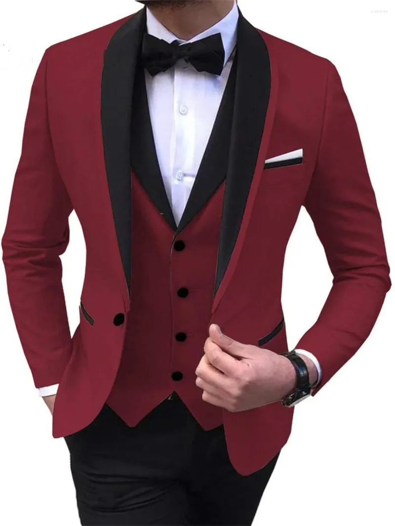 Męskie garnitury spółek szczytowe lapelowe dresy męskie do noszenia biznesu Formal Partii Prezenta Wedding Groomsman Custom Made 3 sztuki