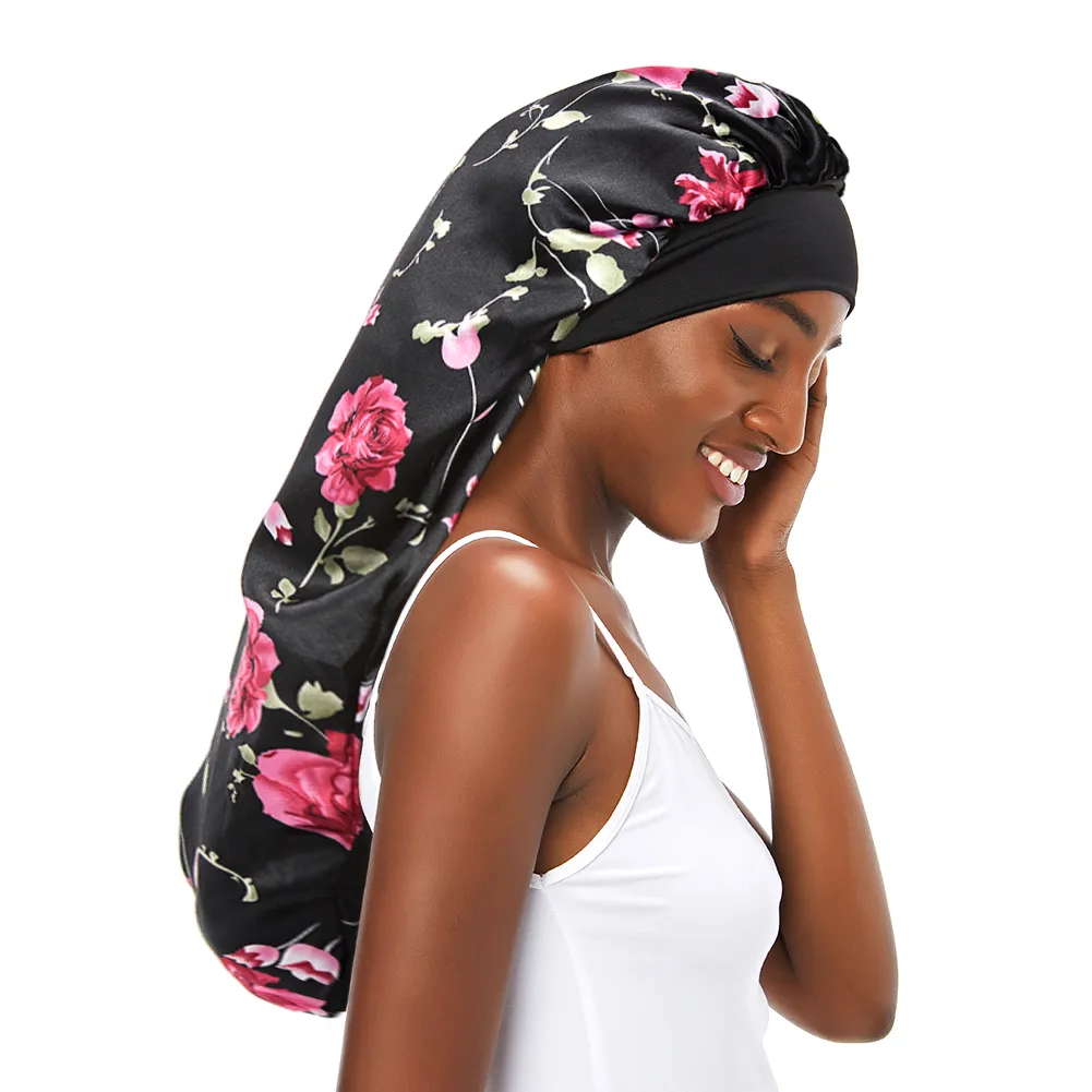 Foulard Satin Cheveux Nuit Bonnet De Soie Cheveux Nuit Bonnet De Nuit En Satin - 2 Pièces Sengterm Bonnet Satin - 3