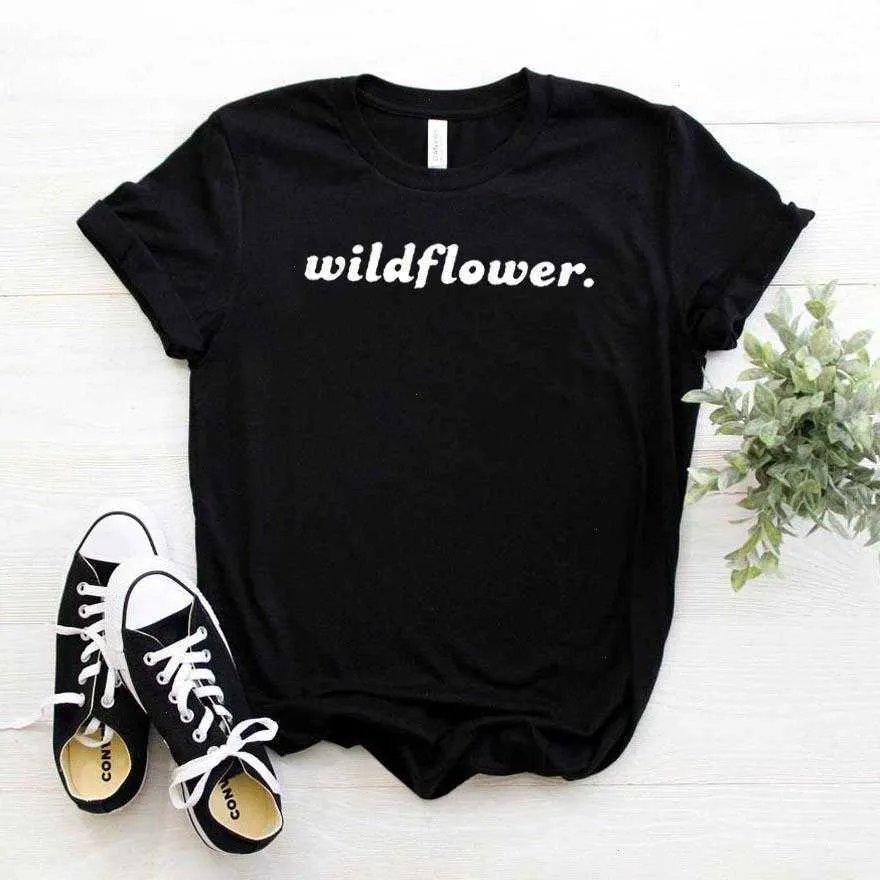 Fleurs sauvages femmes t-shirts Hipster drôle T-shirt dame Yong haut pour fille t-shirt livraison directe