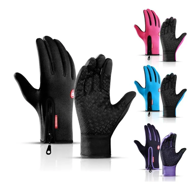 Gants d'hiver chauds pour hommes femmes écran tactile chaud en plein air cyclisme conduite moto gant froid coupe-vent antidérapant femmes gants