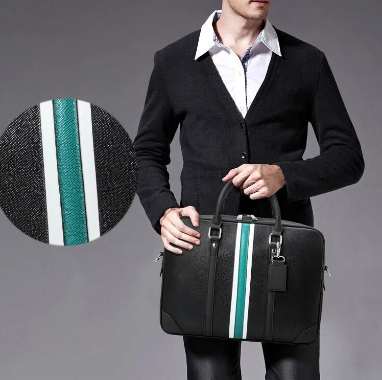 DHgate.com:Mens Leather Briefcase, Black Designer Handbag