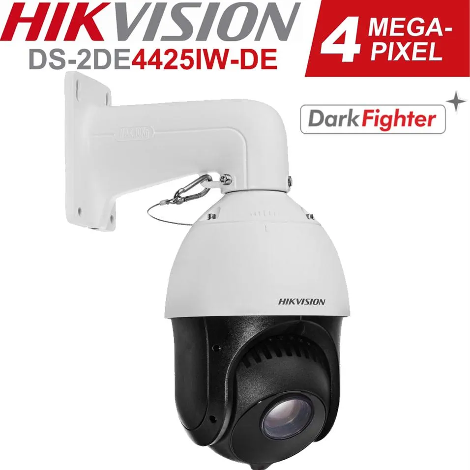 Hikvision IP PTZ Camera H 265 4MP DS-2DE4425IW-DE 25X Powered by Darkfighter Speed ​​Dome PTZ Camera 100m Audio med Wall Mount334Q