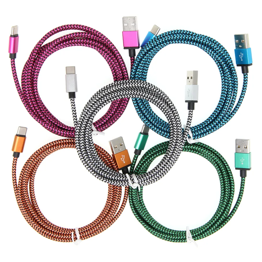 USB Type C -kablar 1M 2M 3M MICRO USB Snabbladdning av mobiltelefon Android Charger Data Cable Cord f￶r Huawei P40 Xiaomi Samsung