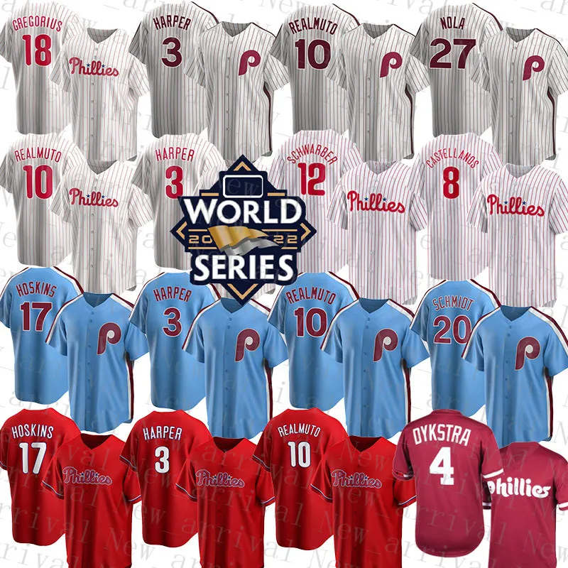 2022 2023 Nuova maglia da baseball 3 Bryce Uomo Harper 10 J.T. Realmuto Femminile 12 Kyle Schwarber 8 Nick Castellanos 17 Hoskins 20 Chas McCormick