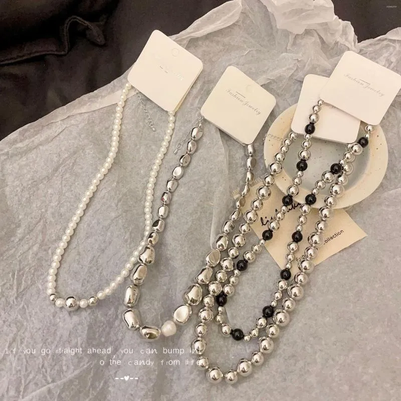 Choker Silver Color Alloy Metal Gruby Naszyjnik łańcuchowy dla kobiet Trendy Party Boho Fashion Biżuter