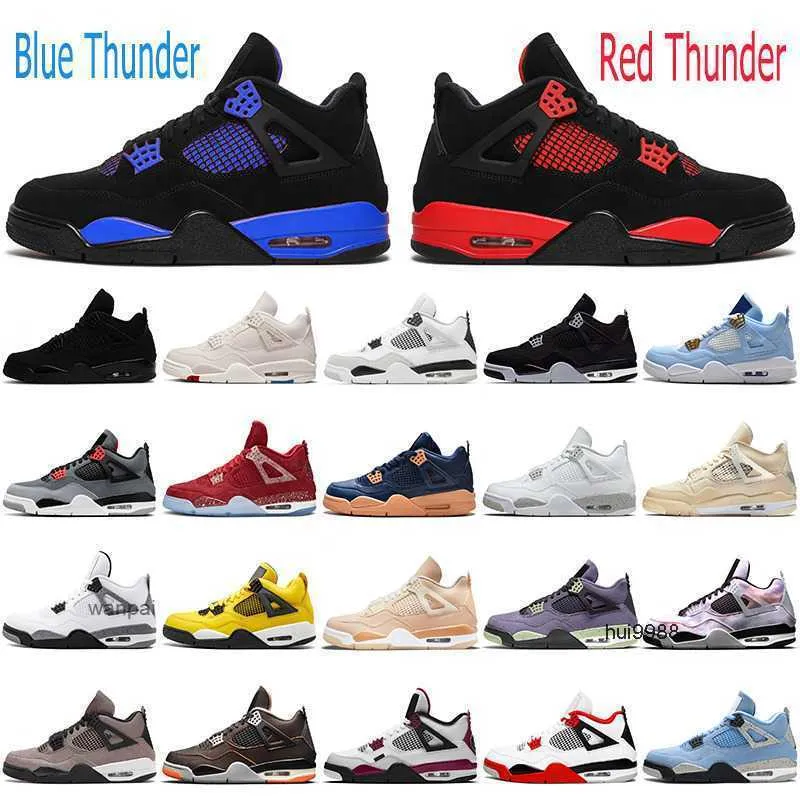 2023 4S Red and Blue Thunder Jumpman 4女性メンズバスケットボールシューズユニバーシンピンクミリタリーブラックキャンバスコロンビアホワイトオレオセールアウトドアジョルドンジョルドンヨルダブ