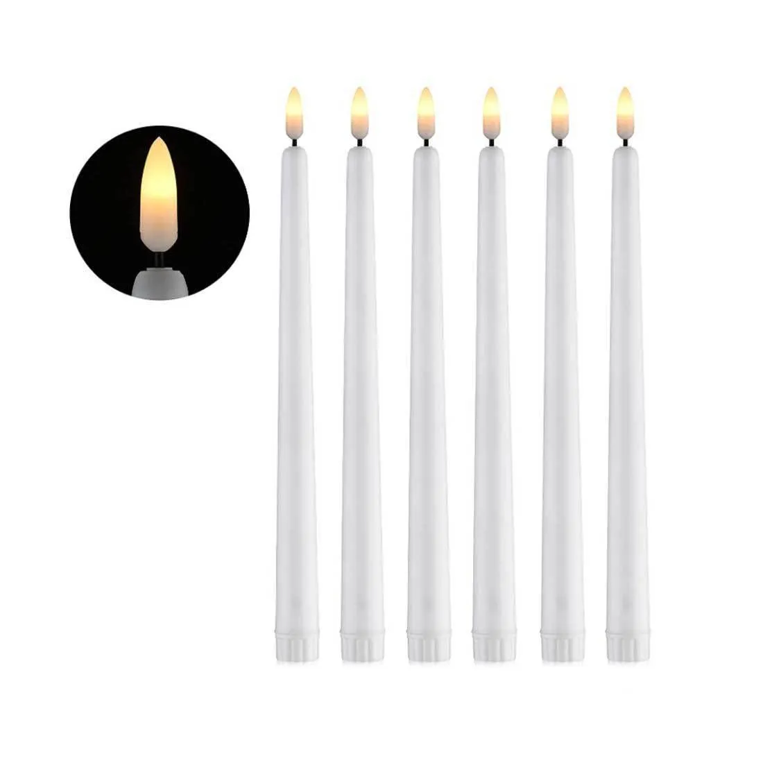 Pacote de velas de 6 de Natal preto ou branco LED de 11 polegadas de 11 polegadas sem chama Luz de vela da igreja decorativa para o evento 221102