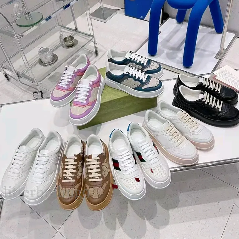 2023 Luxury Designers Sneakers Casual Dress Tennis Shoes Men Women Lace Up Classic White Leather