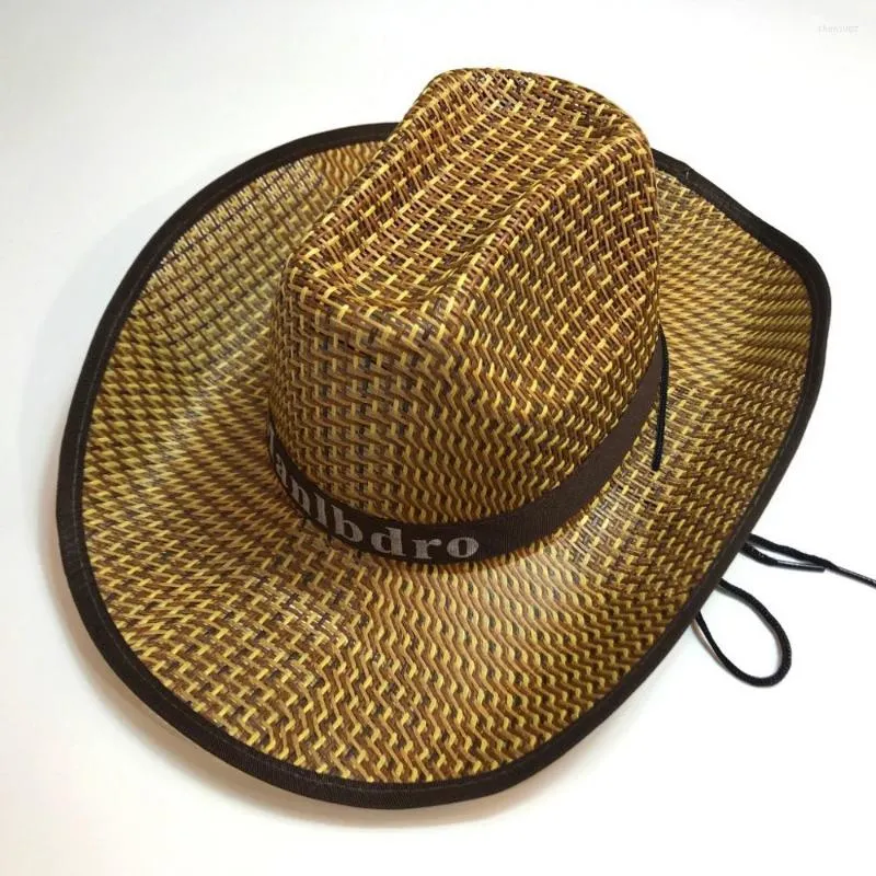 Berets Unisex Hat Panama Strawora Trilby Cap Складная проездная крана широкая мужская ковбойские летние шляпы 2022
