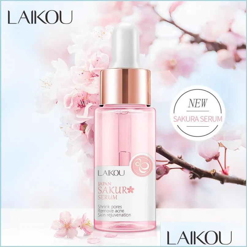 Autres outils de soins de la peau Laikou 17Ml Japan Sakura Serum Nourish Essense Oil Control Éclaircissant Sérums blanchissants pour la peau Soins du visage Drop De Dhvvp