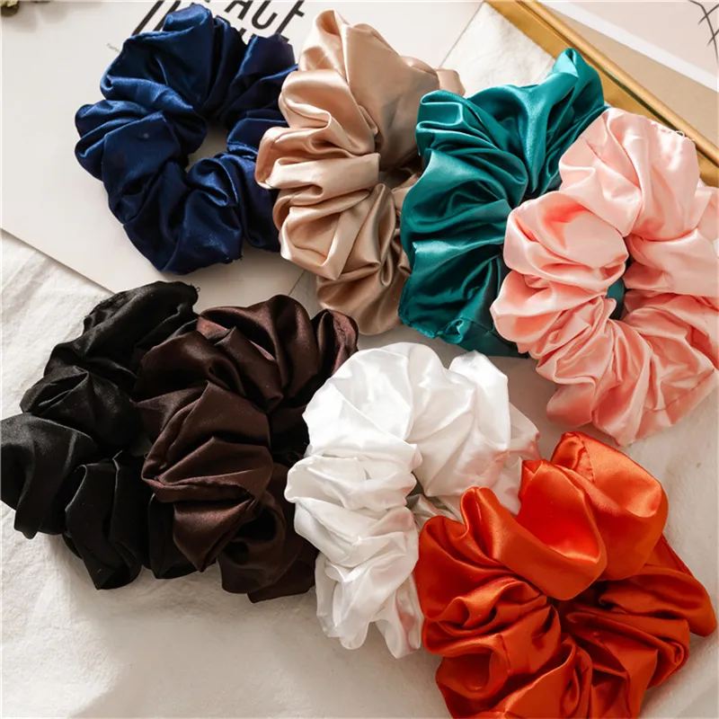 Oversized scrunchies Big Rubber Hair Ties Plain Elastic Hairband Girl Ponytail Holder Vrouwen Haaraccessoires