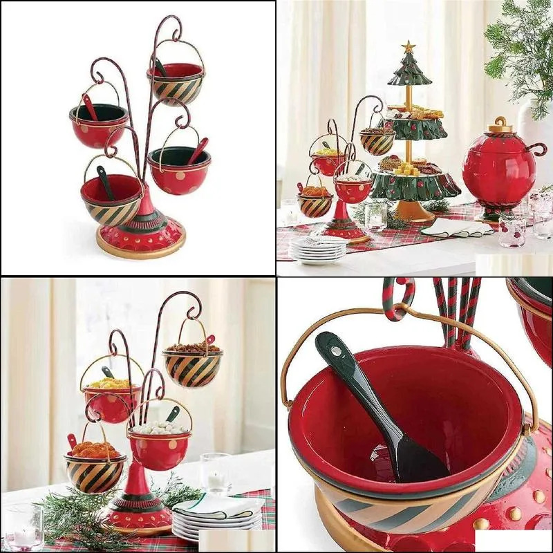 christmas dessert storage rack table fruit double layer cake stand candy plate snack tray xmas snack rack christmas decor bowl h1020