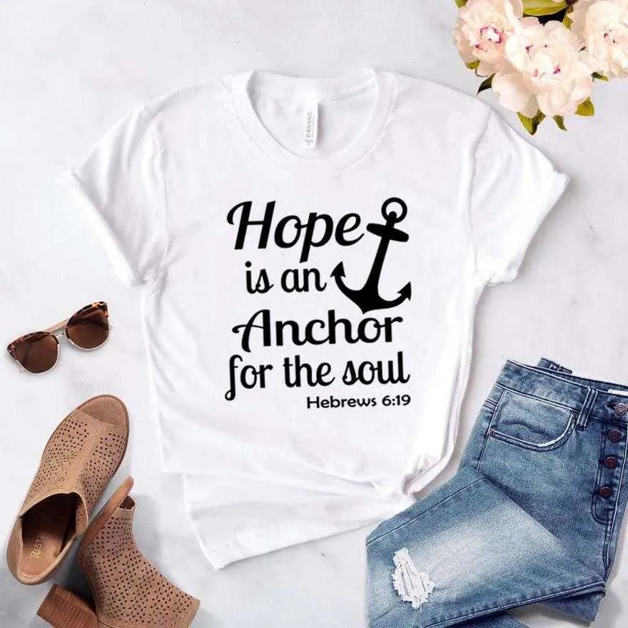 Hope is een anker T-shirt voor de soulprint vrouwen hipster grappige t-shirt dame yong