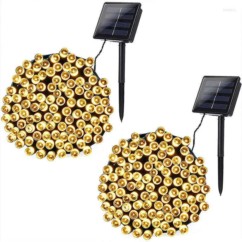 Strängar 100/200/300 LED Solar Light Outdoor Lamp String Lights For Holiday Christmas Party Waterproof Fairy Garden Garland Decor