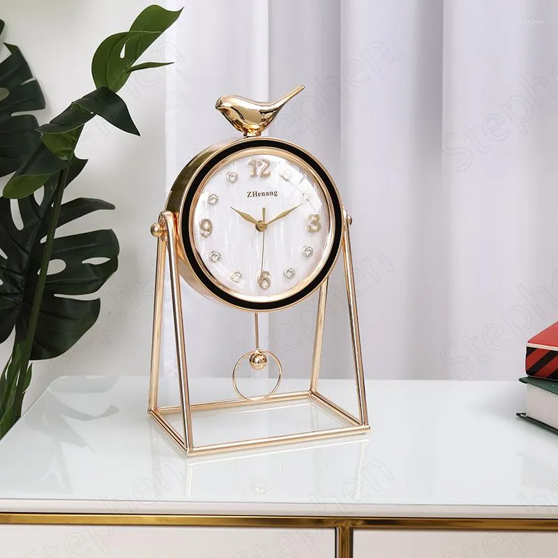 Reloj de decoración de Escritorio Mudo, Reloj de sobremesa para Sala de  Estar, Oficina, Reloj de Escritorio con Manto, decoración del día de  Navidad Familiar, Reloj de Mesa Retro - Campana 