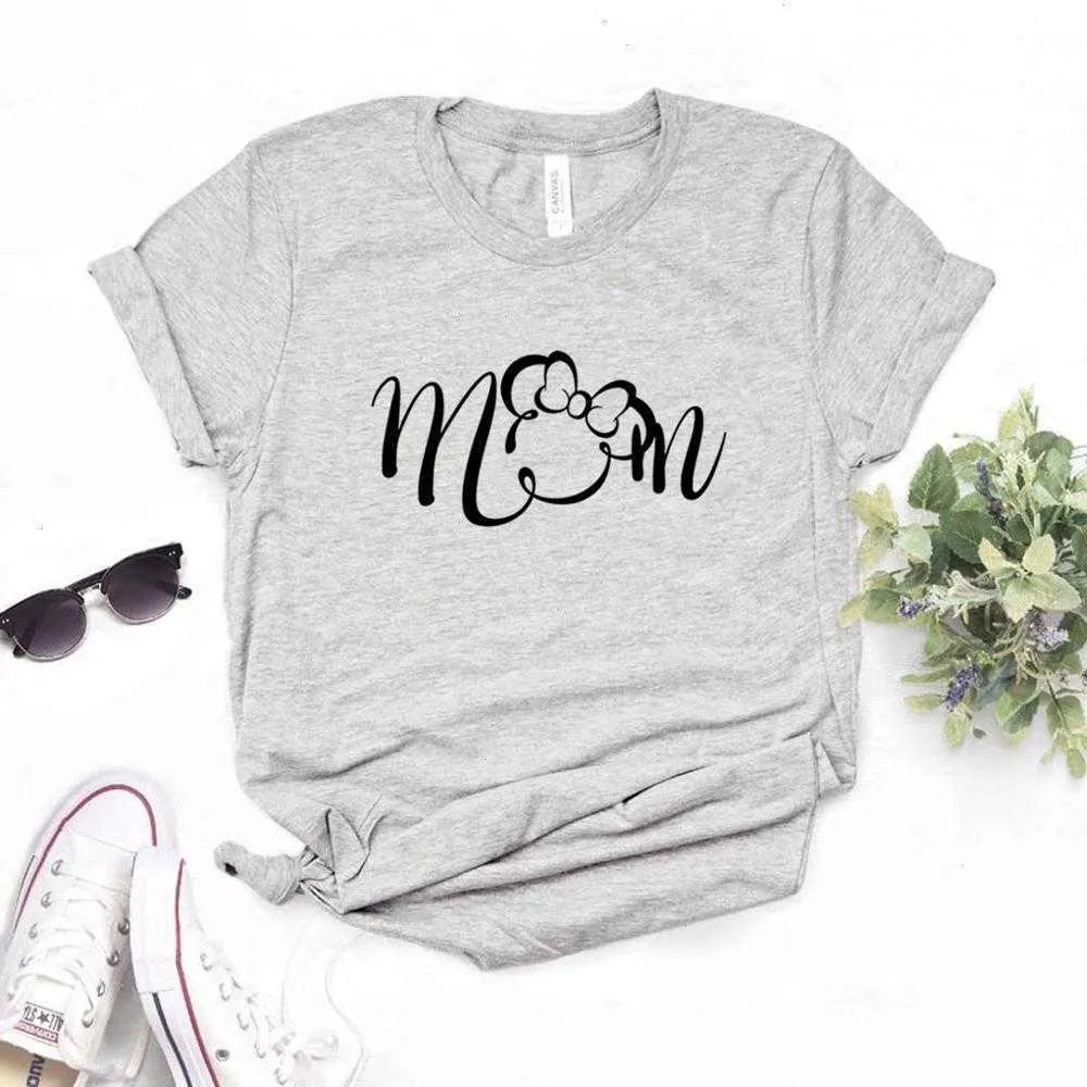 Mãe Prinha Bow Print Tops Tops Hipster Funny T-Shirt Lady Yong Girl 6 Color Top Tee ZY-699
