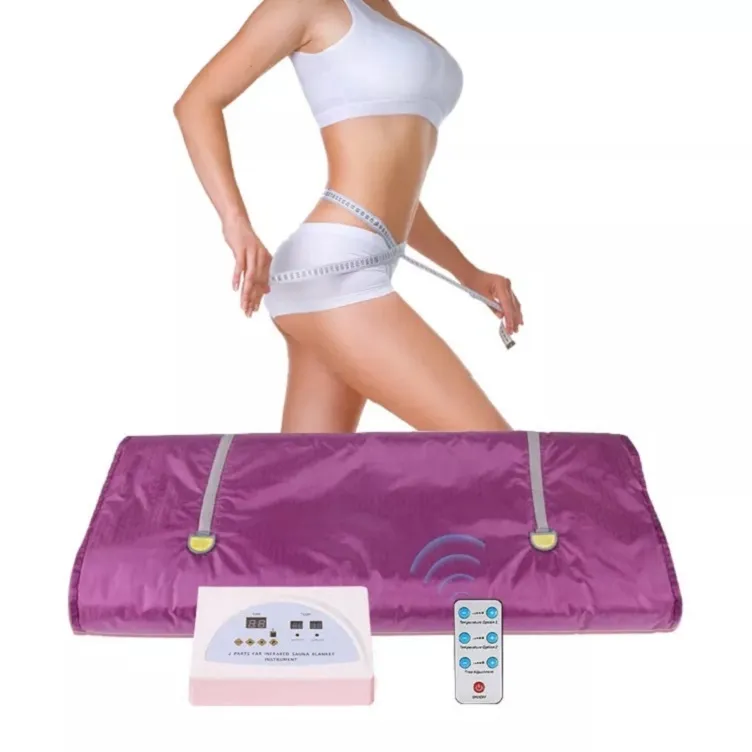 Salon/home use slimming equipment 2 zones far infrared sauna blanket for weight fat loss and detox