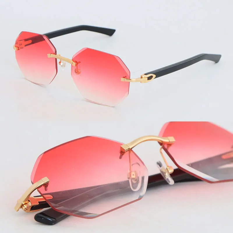 Rock Good gutaussehende Qulity Männer spiegeln die Polizei schön für Frauen klassische Brille Sonnenbrille Designer Neueste Mode randlose Planke Sonnenbrille Frauen Sonnenbrille Design