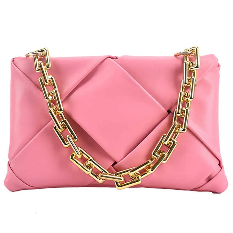 Pink Luxury Chain Cross Body Designer Handv￤skor Saddle Messenger P￥sar Fashion Axel v￤ska Lady Leather Women Handv￤ska Purse