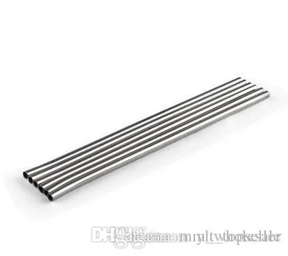 2022 Novo 100pcs de aço inoxidável aço de aço de aço de aço de aço de aço 8.5 reutilizável Eco Metal Drinking Straw Bar Drinks Tool Limping Brush