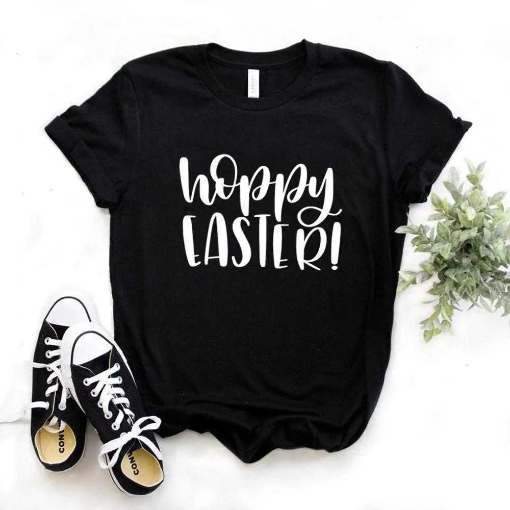 Hoppy p￥sktryck kvinnor t -shirt kvinnor tshirts casual rolig f￶r lady yong topp tee