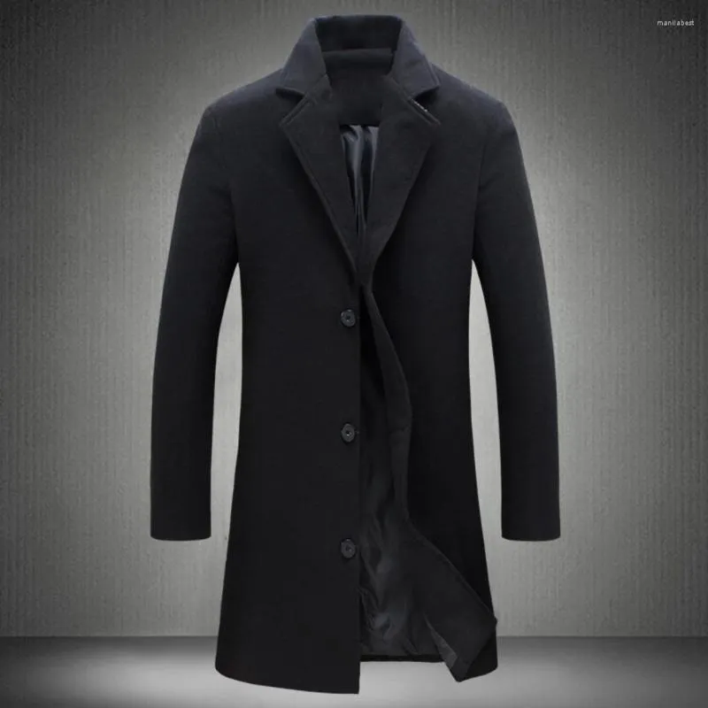 Men's Trench Coats Autumn Coat Single Breasted Clothes Comfortable Men Lapel Collar For Dating