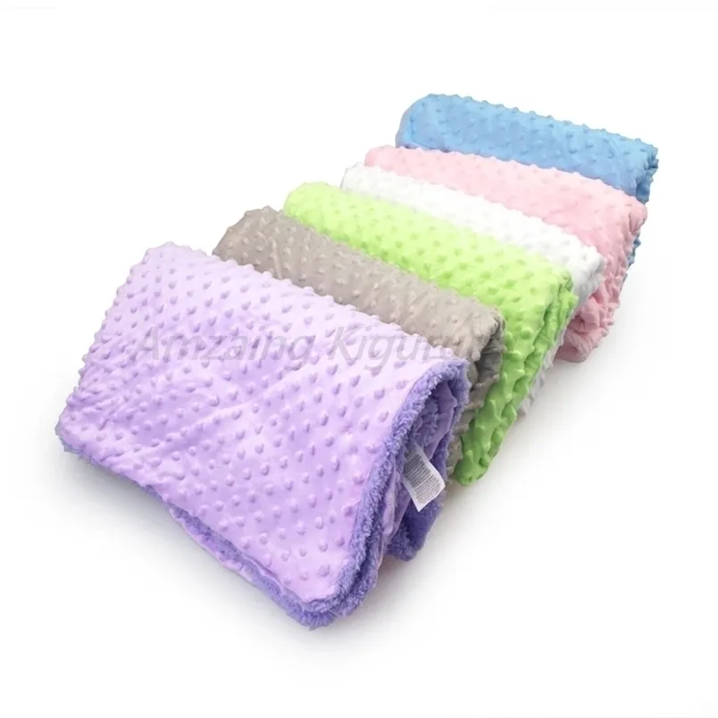 담요는 소프트 단색 아이 핑크색 퍼지 격자 무늬 아기 소파 던지기 애완 동물 침대 보이즈 소녀 221103