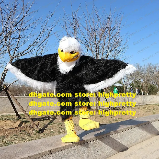 Adult Eagle Hawk Mascot Costume For Birthday Party, Black Long Fur ...
