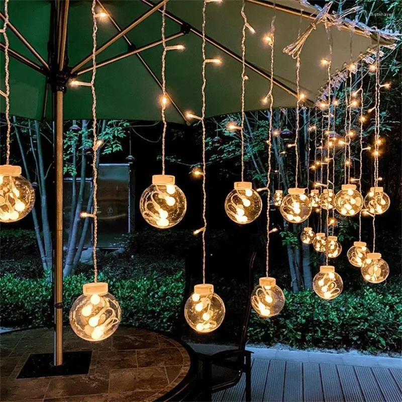 Strings 3M LED Solar Wishing Ball String Light Curtain Lights With Remote Lantern Globe Fairy For Window Bedroom