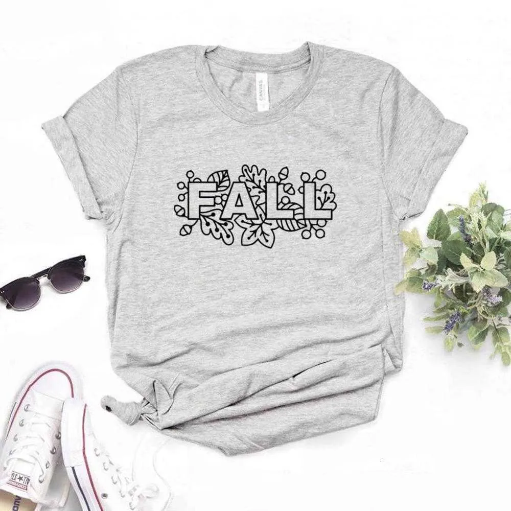 Fall Flower Thanksgiving Print T Shirts Women Hipster Funny T-Shirt Lady Yong