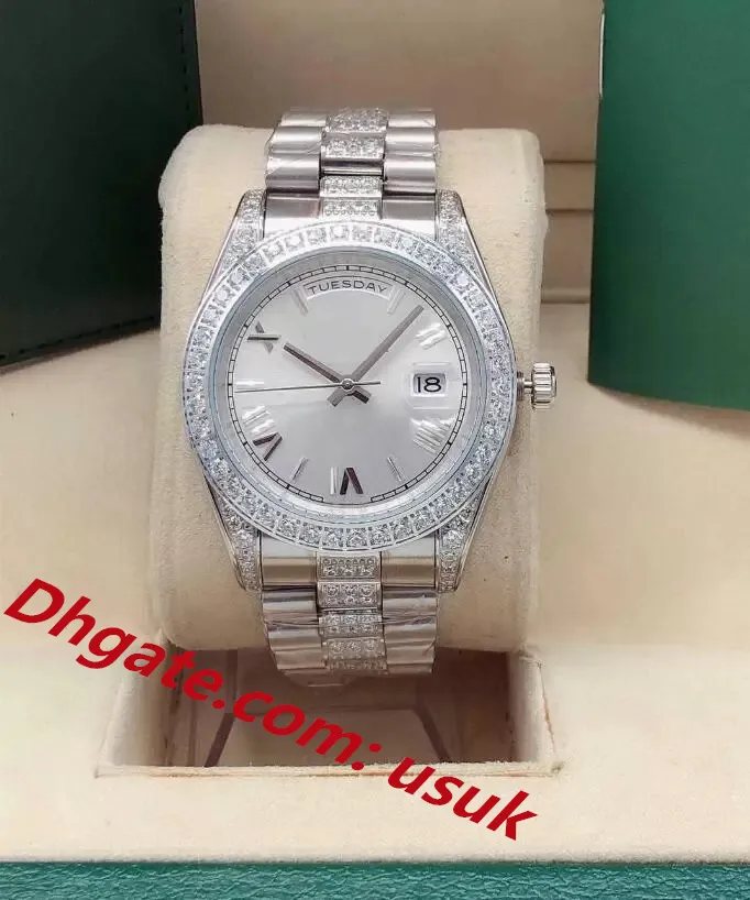 10 Style męskie 41 mm 18K Gold Diamond 128238 128348 3atm Wodoodporny Azja 2813 Menowe automatyczne zegarki męskie