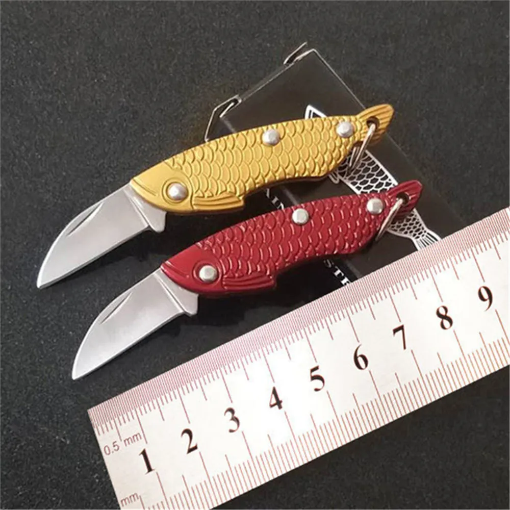FactoryMini Folding Pocket Knife Compact Utility and Multi-Function Stainless Steel Foldable Fruit Envelope Carton Opener Keychain Tool KD1