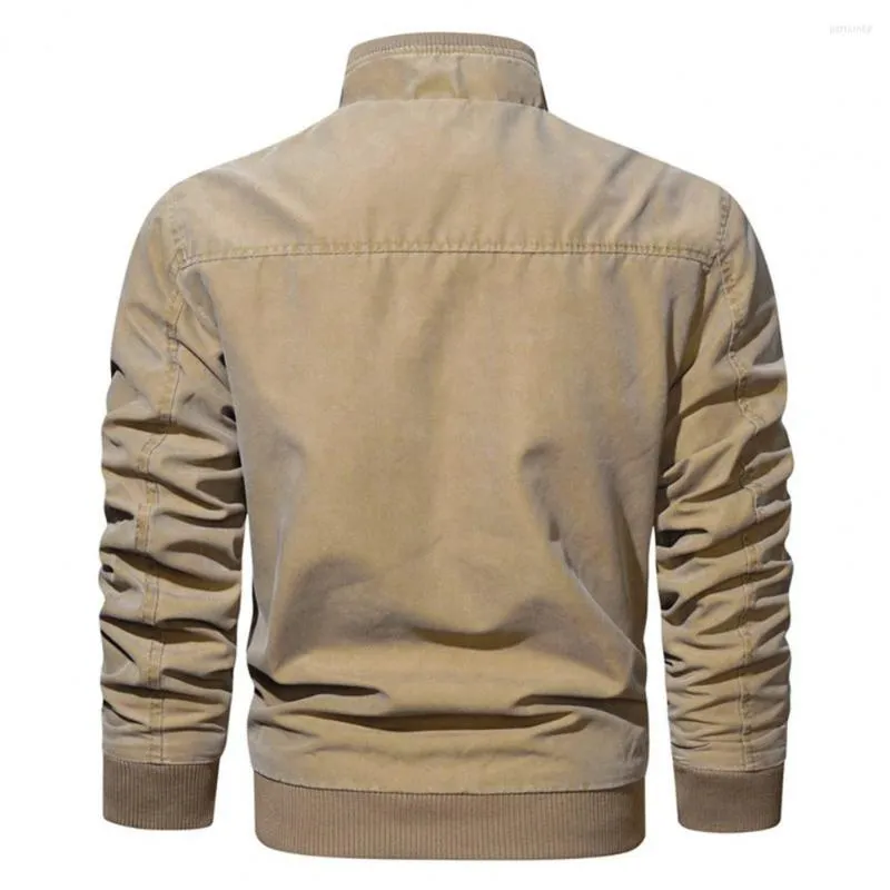 Herenjacks trendy bomber jas super zachte pure kleur ribbing bodem windjager stand kraag plus size mannen voor dagelijkse slijtage