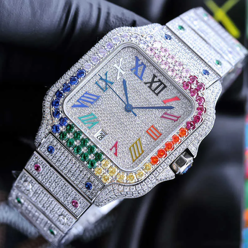 Relógio de diamante de relógio de diamante de pulso masculino mecânico assista a água de pulseira de pulseira de pulseira de pulseira de pulseira Stainls de aço 40mm Wristwatchkyrfj42g5tth