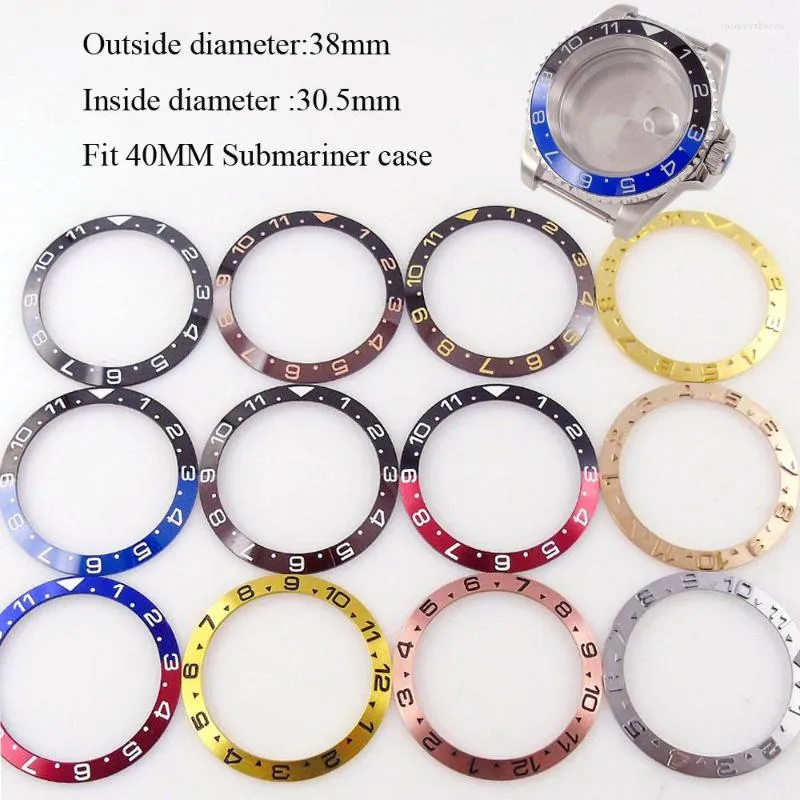 Kits de réparation de montres adaptés pour boîtier de modèle SUB 40mm 38mm 30.5mm insertion de lunette alliage/céramique/acier matériel remplacements multicolores