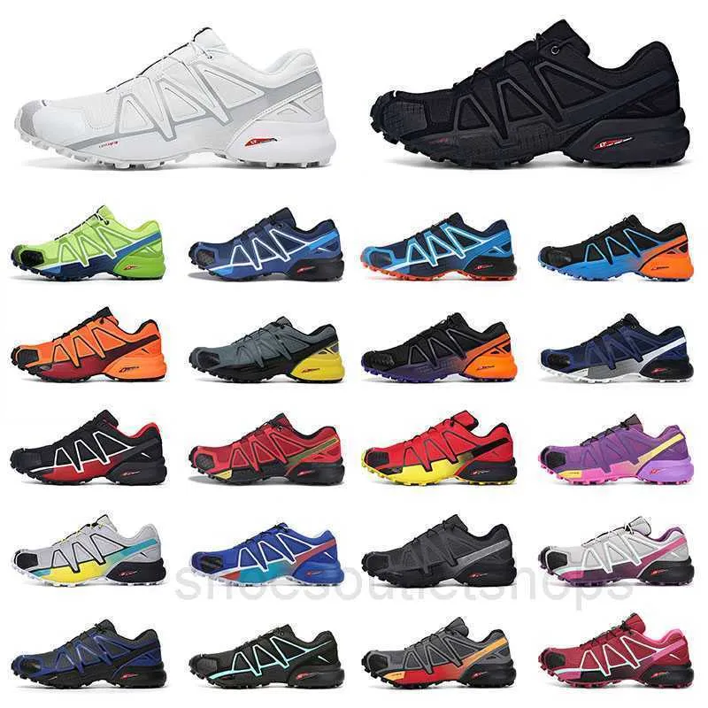 Outdoor Speed Cross 4 CS Shoes Athletic Masculino Feminino Tênis de Corrida Esportes Roxo Verde Rosa Vermelho Preto Branco Salomon Homens Mulheres Treinadores Jogging