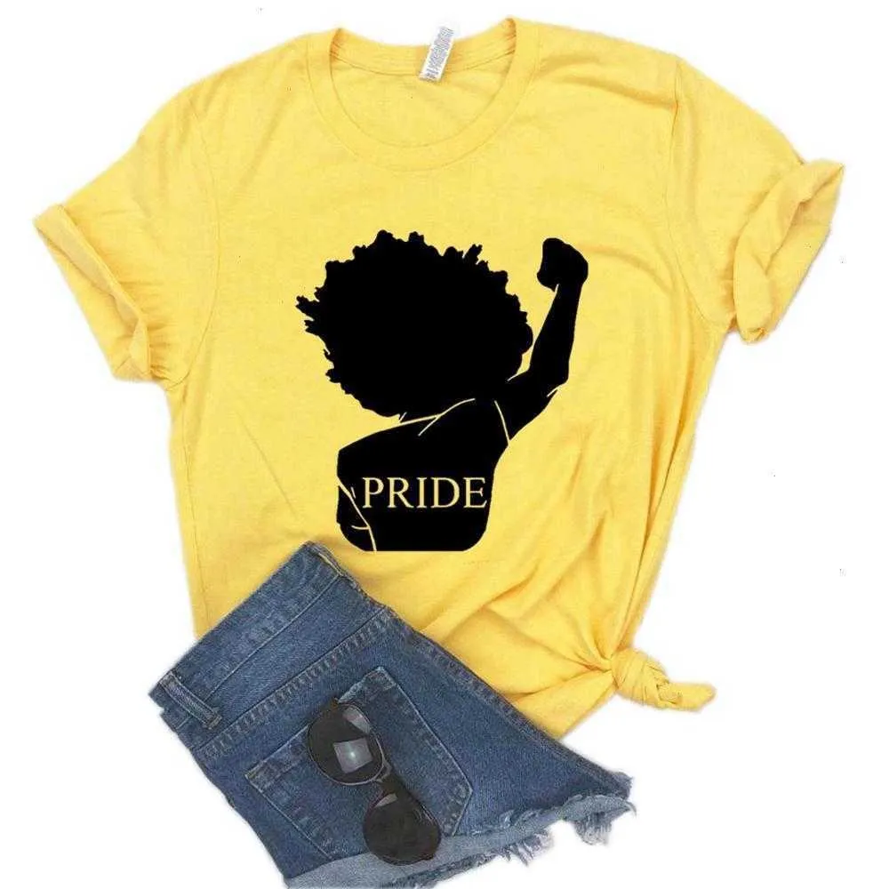 Black Pride Tee Africa Womens T-shirt Power Print Women Hipster Funny Lady Yong