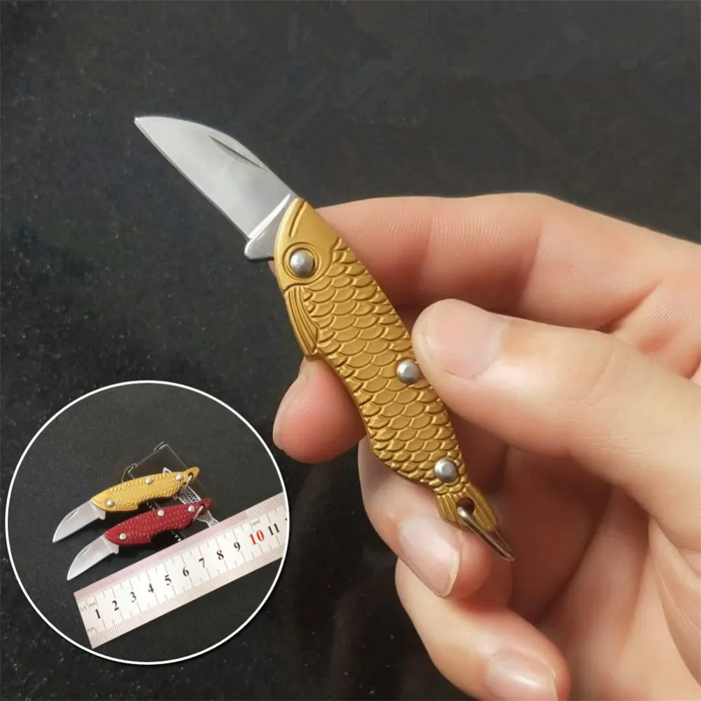 FactoryMini Folding Pocket Knife Compact Utility and Multi-Function Stainless Steel Foldable Fruit Envelope Carton Opener Keychain Tool wly935