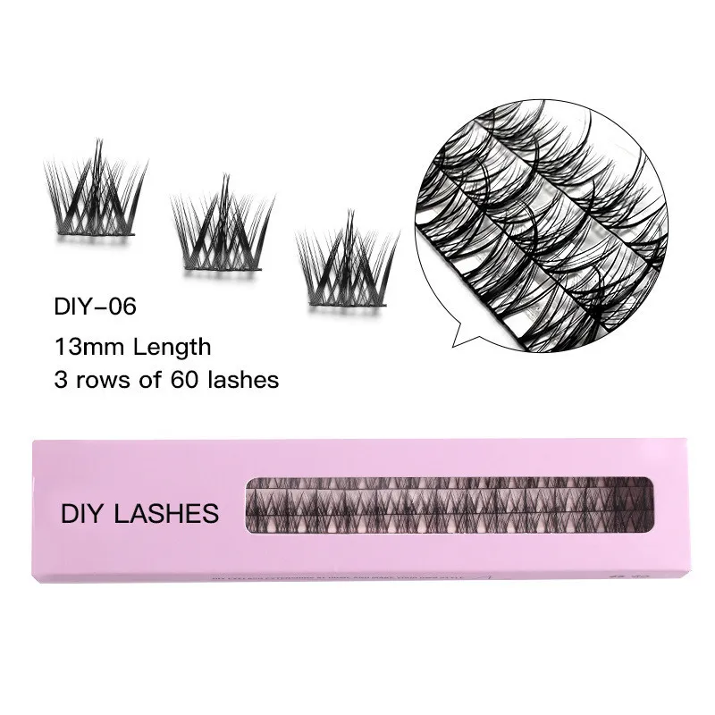 Individual Cluster EyeLashes Extension Diy Reusable Lightweight Grafting False Eyelashes Multilayer Thick Crisscross Eye Lash