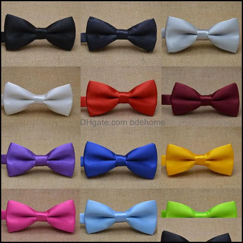 العلاقات بين القوس العلاقات Aessoriesclassic طفل Bowtie Boys Grils Baby Bow Tie Tie Fashion 25 Solid Color Mint Red Black White Green Pets Dr OTDTD