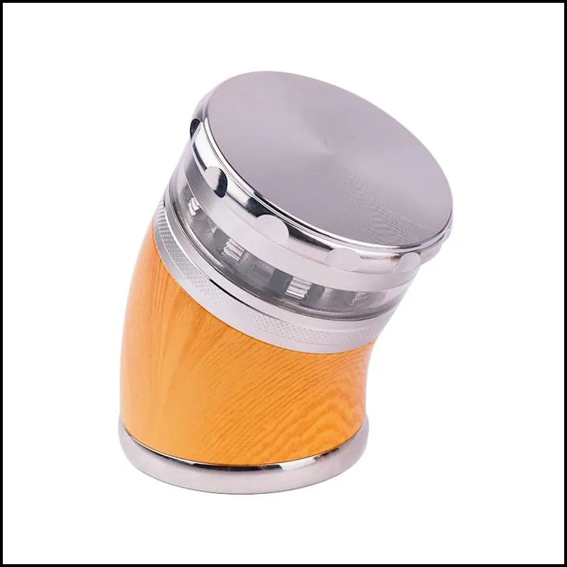 tobacco herb grinder arrivals smoking crusher 4 layer smoke shop supplies bend structure sharp teech