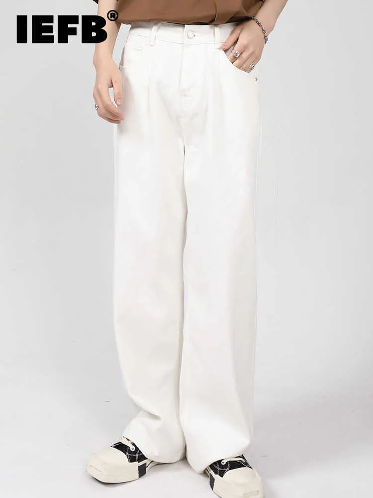 Jeans pour hommes IEFB coréen simple homme pantalon basique droit 2022 adolescent nouvelle mode couleur unie jeans décontractés hommes tempérament pantalon 9A3132 T221102