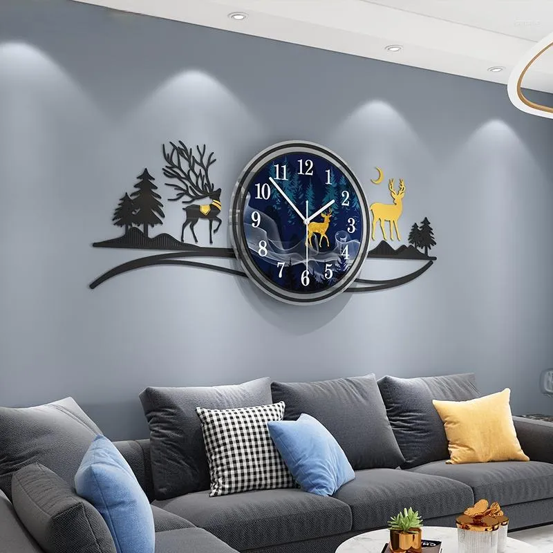 Horloges murales Meisd Punch-Free Miroir Autocollants 3D Séparé Grande Horloge Quartz DIY Montre Auto-Adhésif Horloge