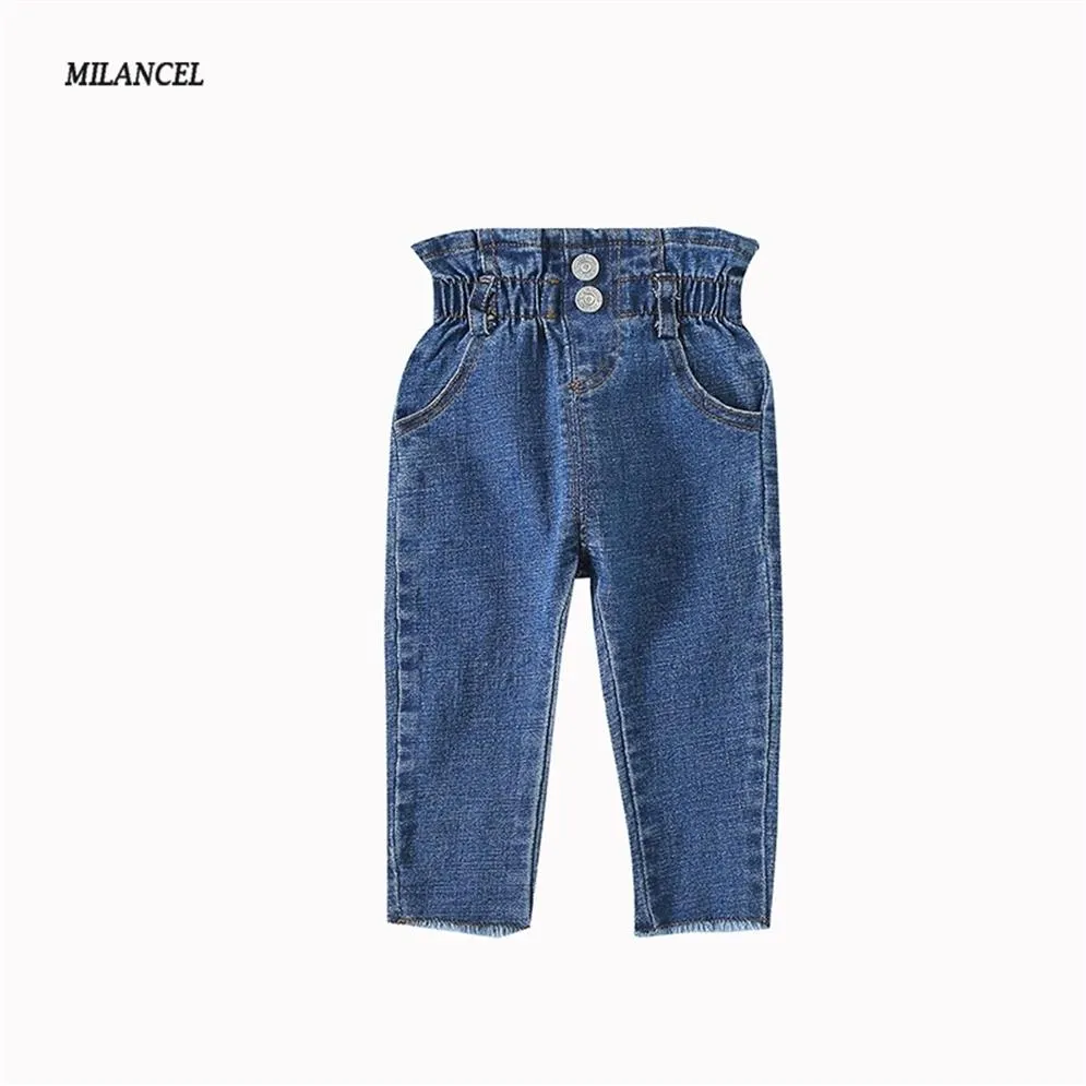 Milancel Skinny bambine pantaloni in denim ragazzi casual jeans solidi per bambini y2004092326