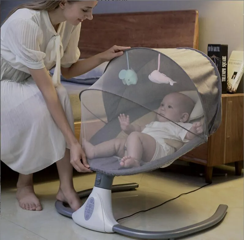 hangende slaper wieg schommelen stoelen hangmat mesh cradle elektrische rocker schommels en uitsmijter 2in1 baby swing stoel muziek