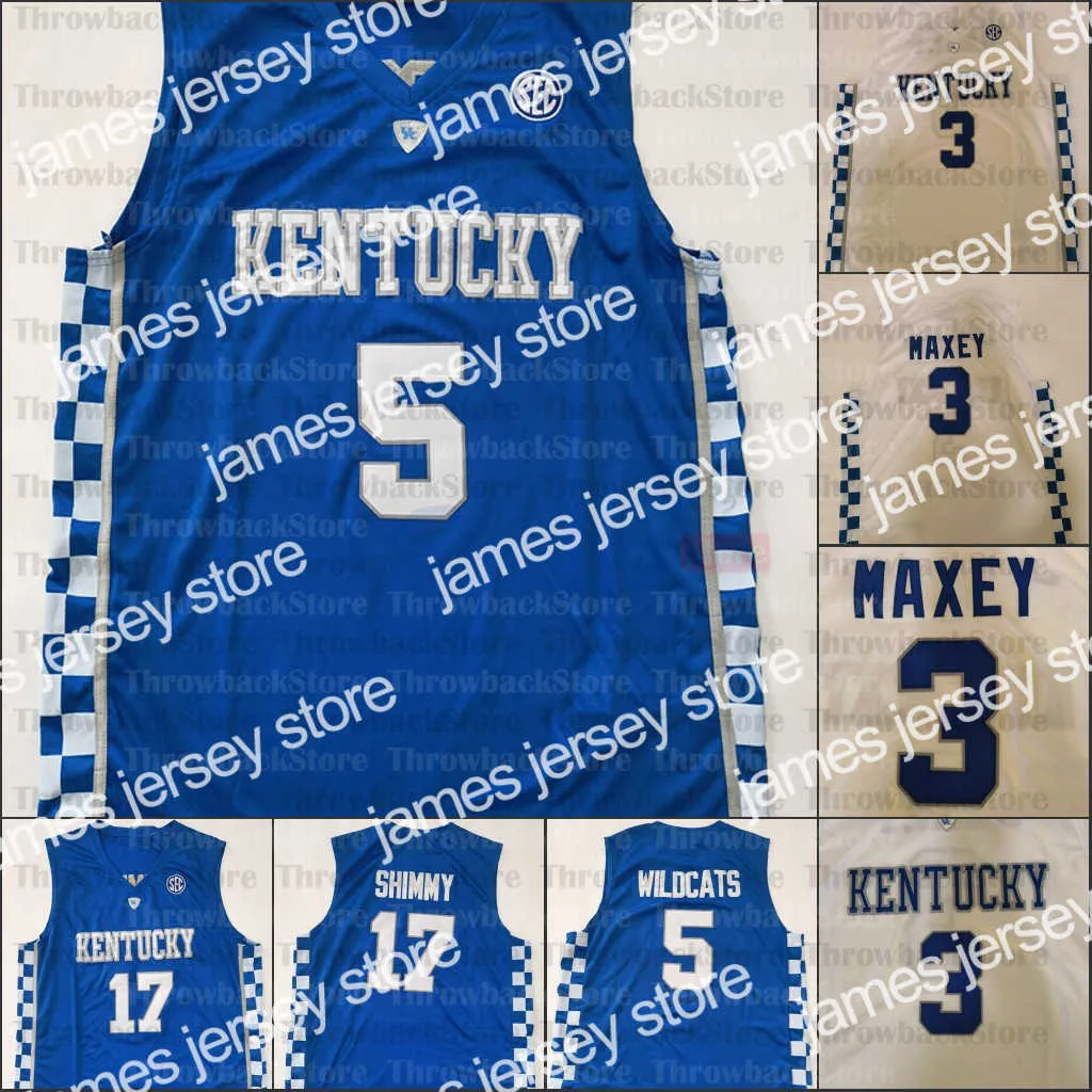 College Basketball porte des maillots de basket-ball personnalisés du Kentucky College 3 Maxey 4 Nick Richards 12 Towns 5 Quickley 0 Ashton Hagans 11 Wall 1 Nate Sestina