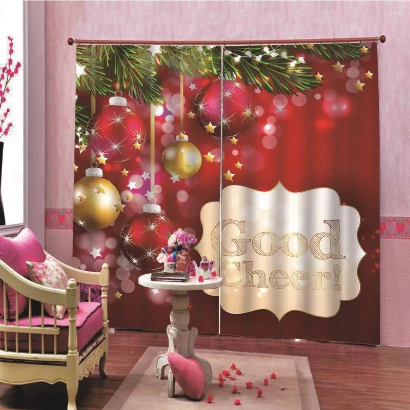 Tenda 1 PZ Babbo Natale Pupazzo di Neve Renna Natale Finestra Anno Decorazioni Tende Per Soggiorno Camera Da Letto Decor