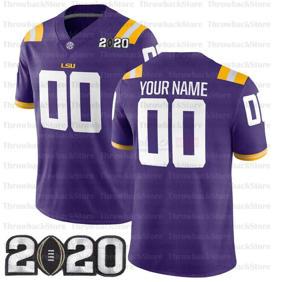 Custom LSU Tigers Football Jersey Polyester White Purple 150th Patch Anti Bacterial Sizes S XXXL From Jamesstitchedjersey 21.53 DHgate.Com