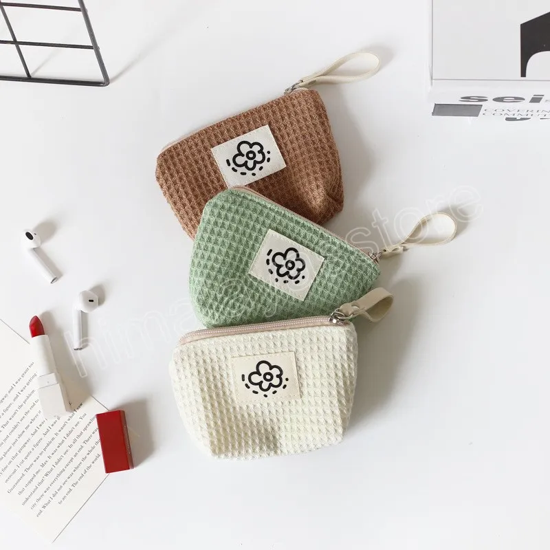 귀여운 동전 지갑 Jacquard Fabric Mini Coin Bag 여성 휴대용 변경 지갑 작은 립스틱 저장 파우치