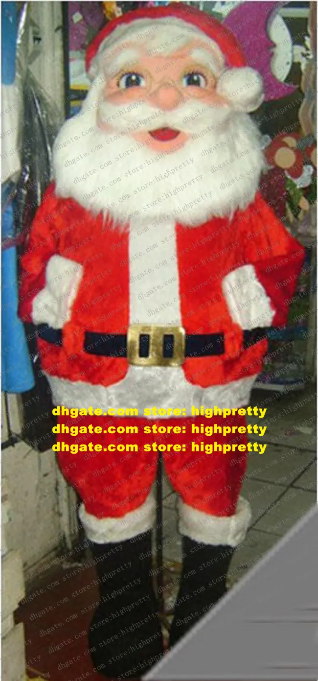 Simpatico costume da mascotte di Babbo Natale rosso mascotte Babbo Natale Kriss Kringle adulto con barba folta bianca lunga n. 1841 nave libera